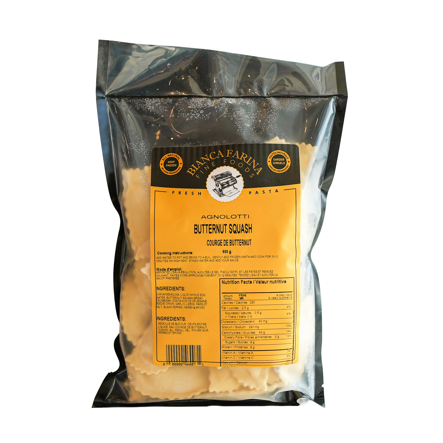 Bianca Farina Fine Foods | Butternut Squash Agnolotti Pasta