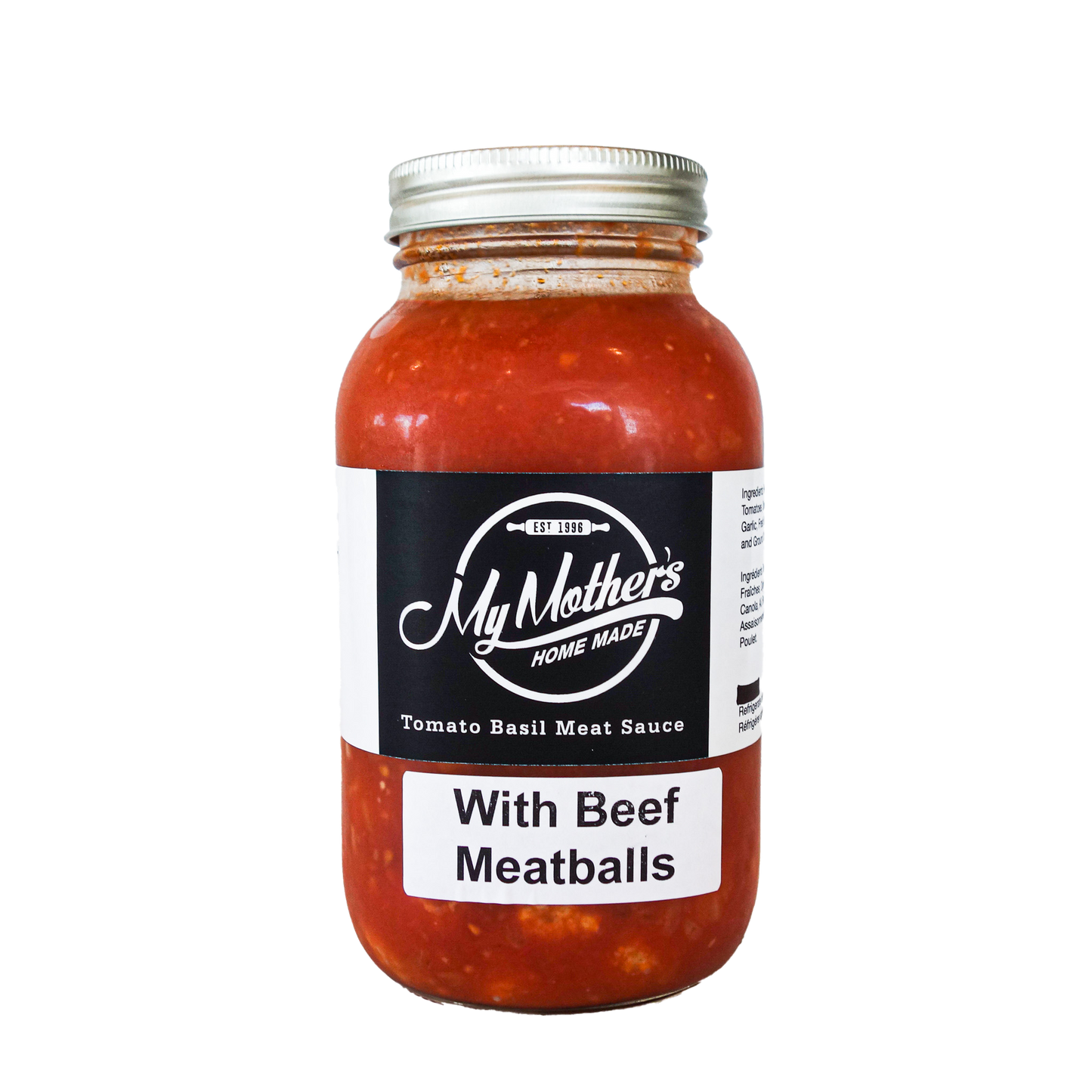 My Mother's Tomato Basil Sauce with Mini Beef Meatballs