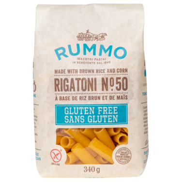 Rummo Gluten Free Pasta in Rigatoni and Penne Rigate varieties available at Urban Fare Toronto.