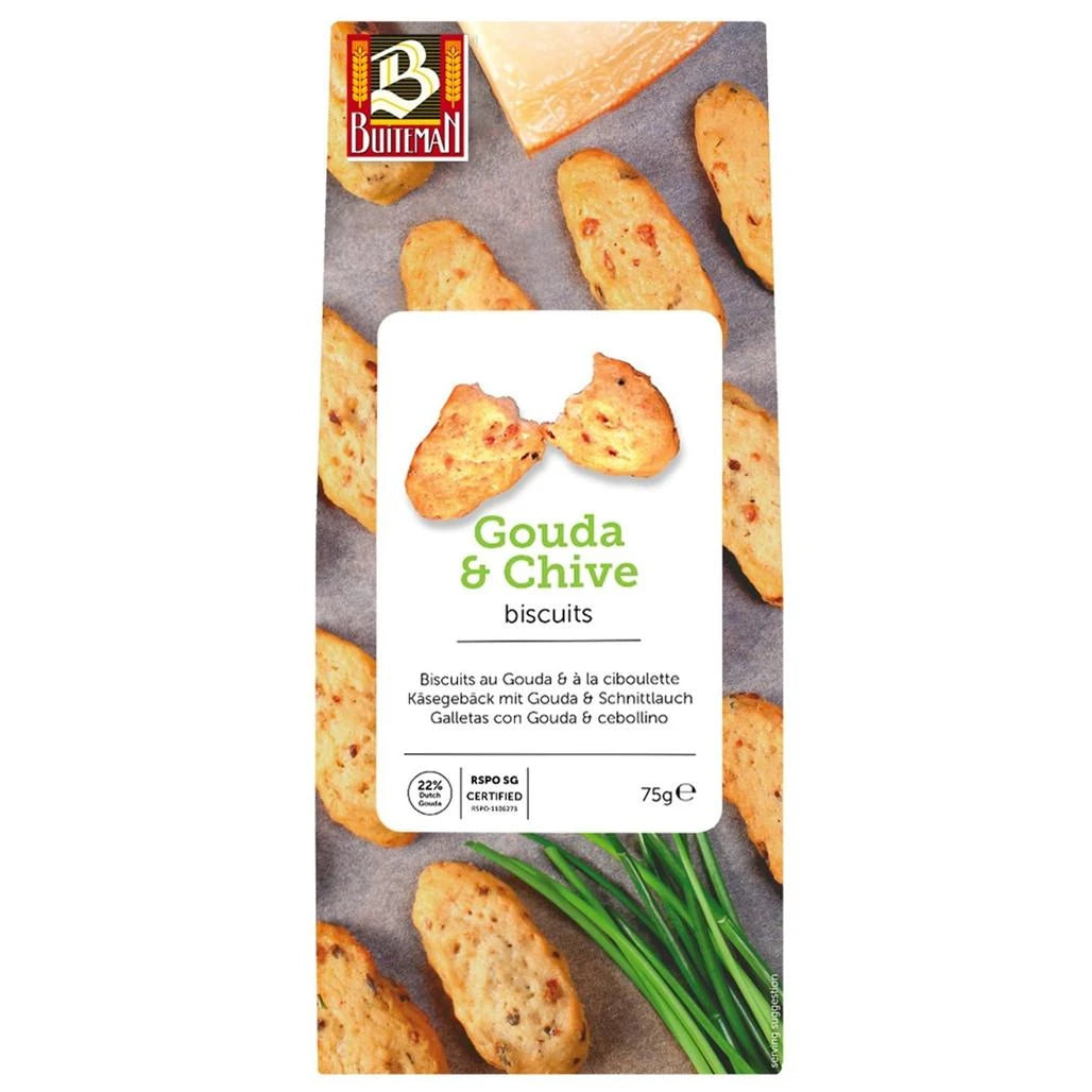 Buiteman Gouda & Chive Cheese Biscuits 75 g
