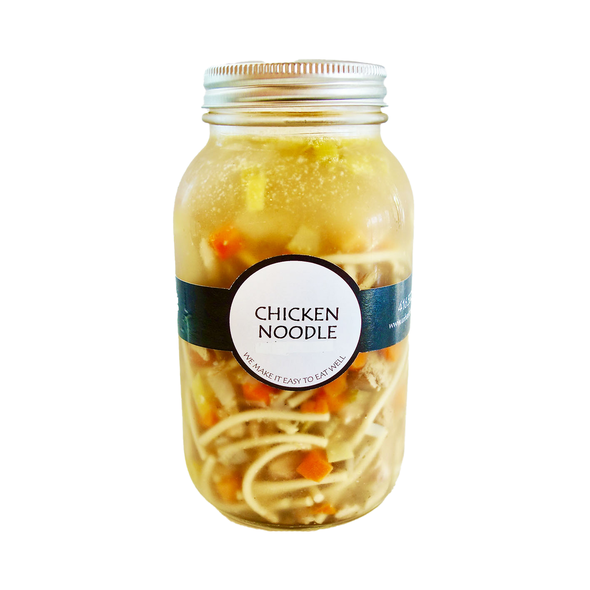 Urban Fare homemade Chicken Noodle Soup in a 1L jar
