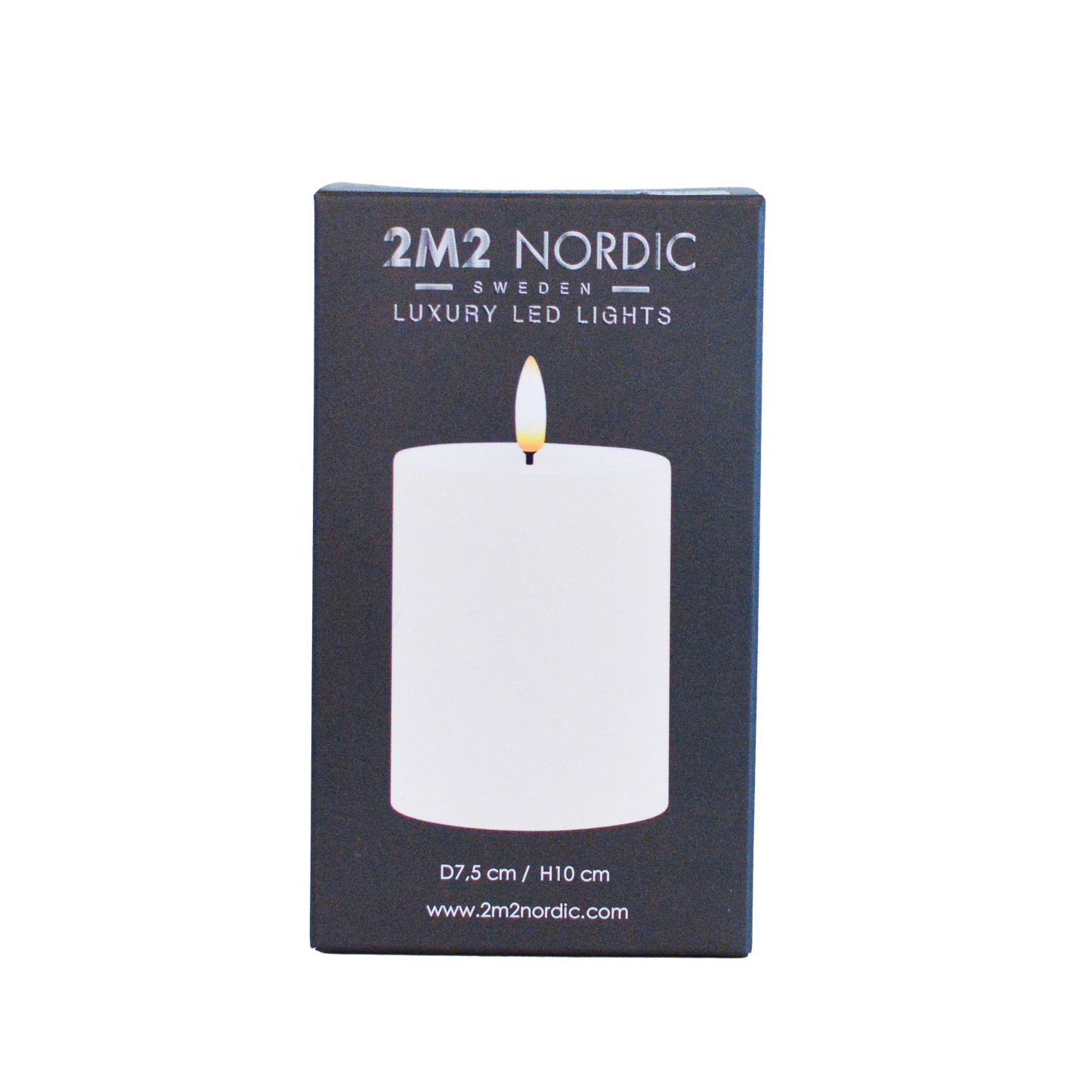 2M2 Nordic Ivory LED Pillar Candle 7.5cm x 10cm