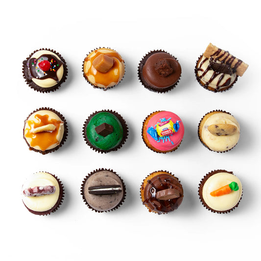 Sullivan & Bleeker The Dirty Dozen box of 12 assorted nut-free gourmet frozen cupcakes available at Urban Fare Toronto.
