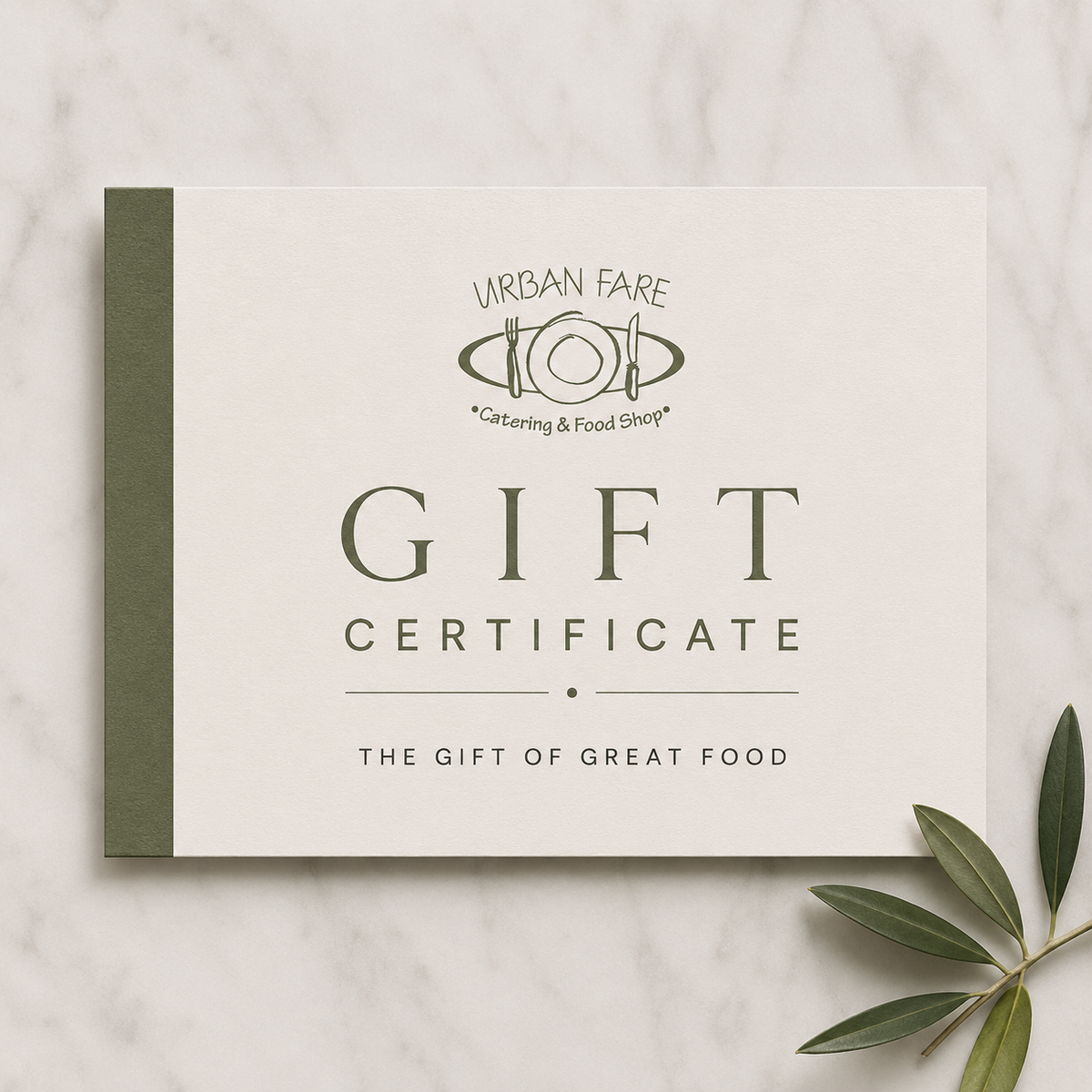 Urban Fare Gift Certificate available in multiple denominations