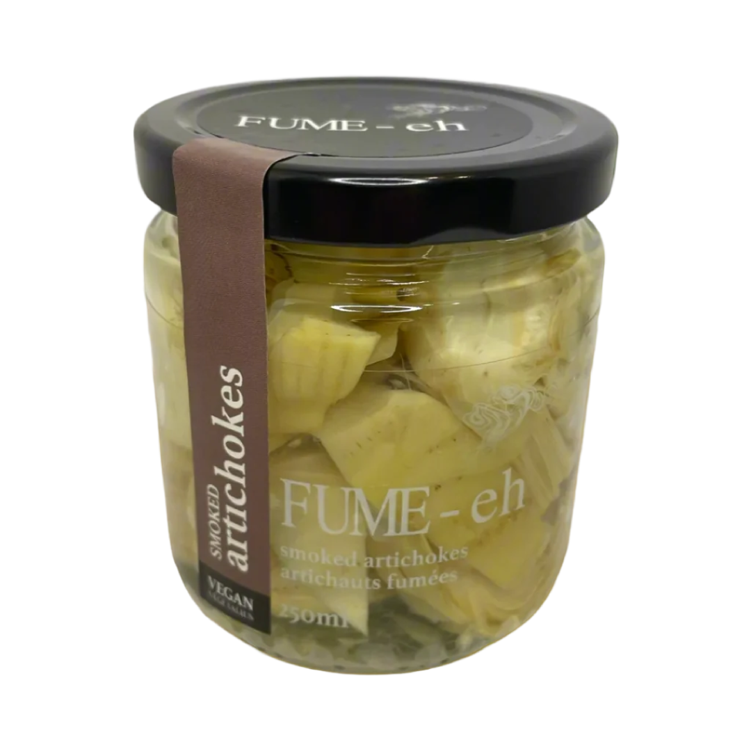 FUME-eh Gourmet Smoked Artichokes available at Urban Fare Toronto.