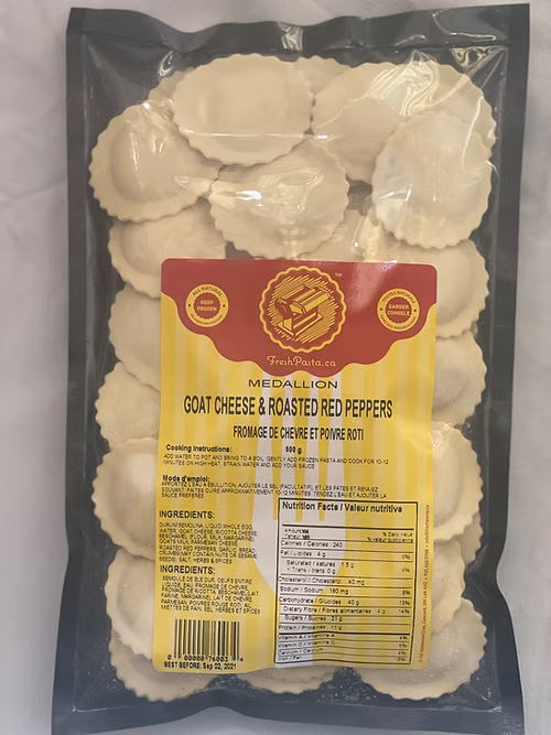 Bianca Farina Fine Foods Goat Cheese & Roasted Pepper Medallion Pasta