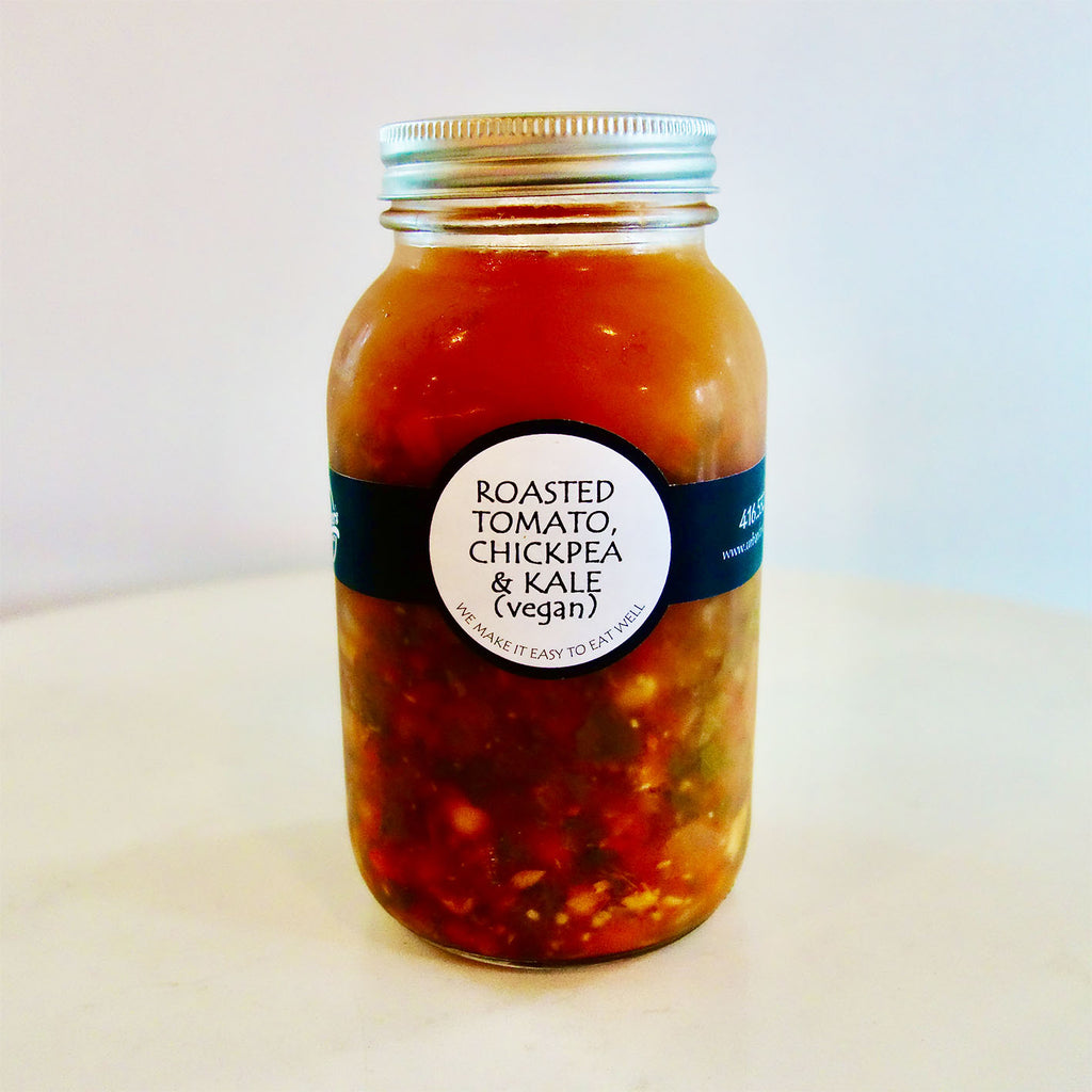 Roasted Tomato Chickpea & Kale Soup